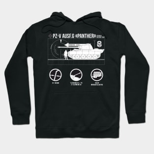 Infographics of Pz-V Panther on Black Hoodie